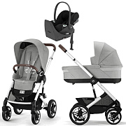 Коляска Cybex Talos S Lux SLV complete Cloud T Sepia Black Plus Base T 4 в 1 Stone Grey с дождевиками