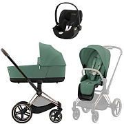 Коляска Cybex Priam IV Rosegold complete Cloud T Jeremy Scott Wings 3 в 1 Leaf Green