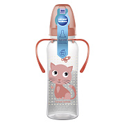 Бутылочка тритановая Canpol Babies Cute animals с ручками 240 мл. 11/845 розовый зайчик