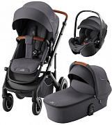 Коляска 3 в 1 Britax Roemer Smile 5Z и автокресло Baby-Safe Pro Classic Deep Black Midnight Grey