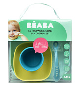 Набор посуды Beaba 2 тарелки с присоской, стакан, ложка, с 4х месяцев 913428 BLUE