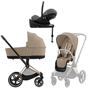 Коляска Cybex Priam IV Rosegold complete Cloud G Lava Grey Base G 4 в 1 Cozy Beige