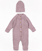 Комбинезон вязаный AmaroBaby Pure Love Tot демисезонный с шапочкой пудровый 56