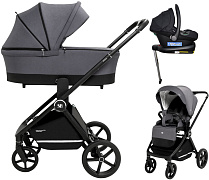 Коляска 4 в 1 Sweet Baby Stella + автокресло Elegante Plus с базой i-Size ISOFIX DK780 Dark Grey