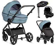 Детская коляска Tutis Uno 6 Plus Essential collection 4 в 1 с автокреслом Elo Lux EduSky Black и базой 1602143 Menta с сумкой