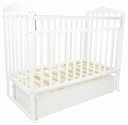Детская кроватка Indigo Милана New + поперечный маятник, ящик 3158601 белый