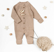 Комбинезон вязаный AmaroBaby Pure Love Tot демисезонный бежевый 62