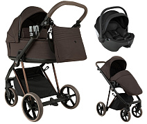 Детская коляска Roan Sol Vintage Luxury 2.0 3 в 1 с автокреслом Pituso Baesa Pro Black VIN 04/TC Turkish Coffe/Bronze/руч.Cappuccino