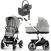Коляска Cybex Talos S Lux SLV complete Cloud T Mirage Grey Plus Base T 4 в 1 Stone Grey с дождевиками
