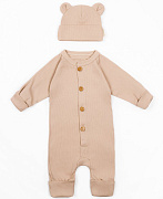 Комбинезон AmaroBaby Fashion с шапочкой бежевый 74