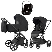 Коляска Carrello Alfa CRL-6522 2025 Cybex Cloud G i-Size Moon Black Plus 3 в 1 Rock Black