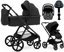 Коляска Agex Life 4 в 1 матовая рама с автокреслом i-Safe S Grey и базой ALB583 Black (Черный)