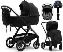 Коляска Agex Prima Pro 4 в 1 с автокреслом i-Safe S Grey и базой APP626 Black (Черный)