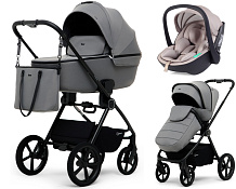 Детская коляска Rant Teo Soft 3 в 1 с автокреслом Miro Beige Grey
