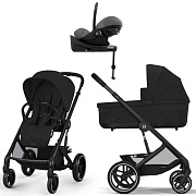 Коляска Cybex Balios S Lux BLK complete Cloud G Lava Grey Base G 4 в 1 Moon Black с дождевиками