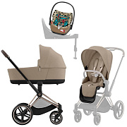 Коляска Cybex Priam IV Rosegold complete Cloud T One Love Base T 4 в 1 Cozy Beige