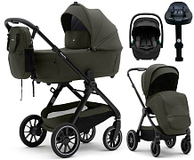 Коляска Agex Prima Pro 4 в 1 с автокреслом i-Safe S Black и базой APF664 Green (Зеленый)