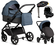 Детская коляска Tutis Leo 3 Plus 4 в 1 с автокреслом Elo Lux EduSky Black и базой 1582288 Deep Blue