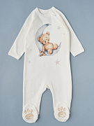 Комбинезон на молнии Little Star Мишка на луне 0208 (ЧЗ-мз) крем 68