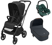 Детская коляска Maxi-Cosi Leona²  Oria 3 в 1 с автокреслом CabrioFix Essential green 1204390110 Twillic Black/1507750111 Essential Graphite