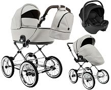 Детская коляска Roan Bass Next Classic d14 2.0 3 в 1 с автокреслом Pituso Baesa Pro Black BSNC/94/2 Marzipan/Black/руч.Cappuccino