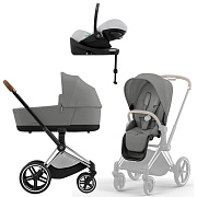Коляска Cybex Priam IV Chrome Brown complete Cloud G Fog Grey Base G 4 в 1 Mirage Grey
