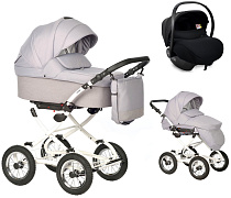 Детская коляска Indigo Barbara 21 Classic 3 в 1 с автокреслом Avionaut Cosmo Ba04 св.серый