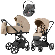 Коляска Carrello Alfa CRL-6522 2025 Cybex Cloud G i-Size Lava Grey 3 в 1 Natural Beige