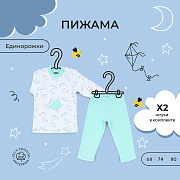 Пижама Rant basic Единорожки длинный рукав 11284 Mint 74