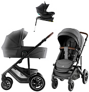 Коляска 4 в 1 Britax Roemer Smile 5Z Style и автокресло Baby-Safe Core Space Black + база Baby-Safe Core Mineral Grey