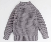 Свитер вязаный детский Amarobaby Warm с высокой горловиной серый 80