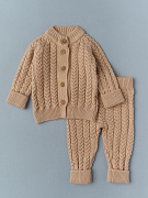 Кофточка и штаны Little Star Косы 80024 (ЧЗ-нк) бежевый лайт 62