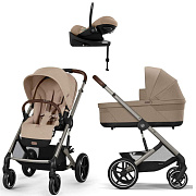 Коляска Cybex Balios S Lux TPE complete Cloud G Almond Beige Plus Base G 4 в 1 Almond Beige с дождевиками