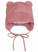Шапочка вязаная AmaroBaby Pure Love Bear с подкладом ЧЗ розовый 44