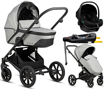 Детская коляска Noordi Aqua V2 4 в 1 с автокреслом Terra Black и базой 1482602 Light Grey
