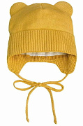 Шапочка вязаная AmaroBaby Pure Love Bear с подкладом ЧЗ желтый 46