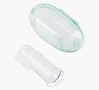 Зубная щетка Happy Baby на палец с футляром light blue