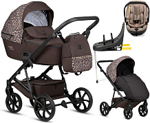 Детская коляска Tutis Viva 6 Plus Wild Elegance 4 в 1 с автокреслом Beno Beige и базой Wild Mocca