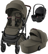 Коляска 3 в 1 Britax Roemer Smile 5Z LUX и автокресло Baby-Safe PRO LUX Onyx Black Urban Olive