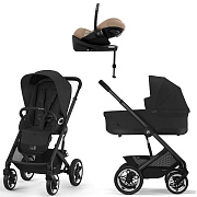 Коляска Cybex Talos S Lux BLK complete Cloud G Almond Beige Plus Base G 4 в 1 Moon Black с дождевиками