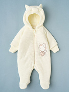Комбинезон Little Star Мишка Малыш вязаный на молнии утепленный 1725 (ЧЗ-мз) крем 62