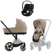 Коляска Cybex Priam IV Rosegold complete Cloud T Jeremy Scott Wings 3 в 1 Cozy Beige