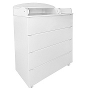 Детский пеленальный комод Indigo Style 800/4 с узким пеленальным столиком белый-белый