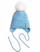 Шапочка вязаная AmaroBaby Pure Love Wool утепленная голубой 38