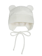 Шапочка вязаная AmaroBaby Pure Love Bear с подкладом молочный 44