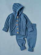 Кофточка с капюшоном и штанишки Little Star Косы 80027 (ЧЗ-нк) индиго 62