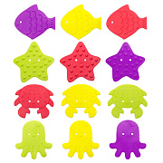Антискользящие мини-коврики Roxy-Kids Sea Animals 12 шт RBM-010-12 яркий