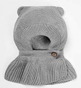 Шапка-шлем вязаная AmaroBaby Pure Love Helmet с подкладом серый р.40-42 62