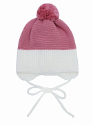 Шапочка вязаная AmaroBaby Pure Love Wind с подкладом розовый 44