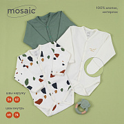 Боди Rant Mosaic с длинным рукавом на кнопках 6775/6475 3 шт Green 62